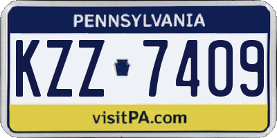 PA license plate KZZ7409
