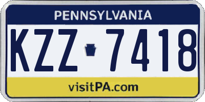 PA license plate KZZ7418