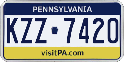 PA license plate KZZ7420