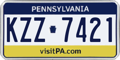 PA license plate KZZ7421