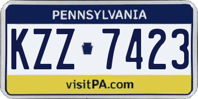 PA license plate KZZ7423