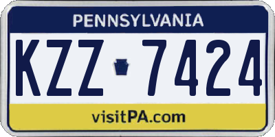 PA license plate KZZ7424