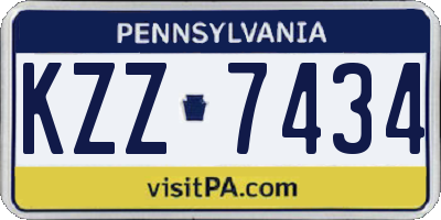PA license plate KZZ7434