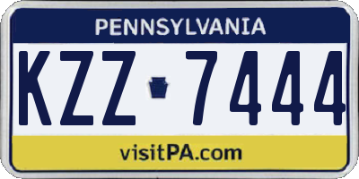 PA license plate KZZ7444
