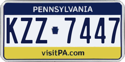 PA license plate KZZ7447