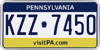 PA license plate KZZ7450