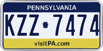 PA license plate KZZ7474