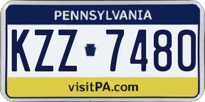 PA license plate KZZ7480