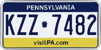 PA license plate KZZ7482