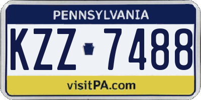 PA license plate KZZ7488