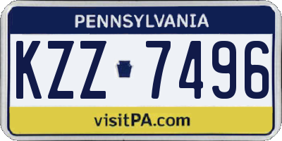 PA license plate KZZ7496