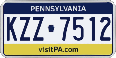 PA license plate KZZ7512