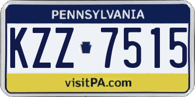 PA license plate KZZ7515