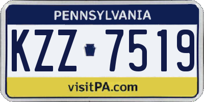 PA license plate KZZ7519