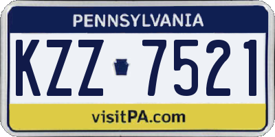 PA license plate KZZ7521