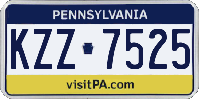 PA license plate KZZ7525