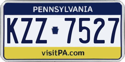 PA license plate KZZ7527