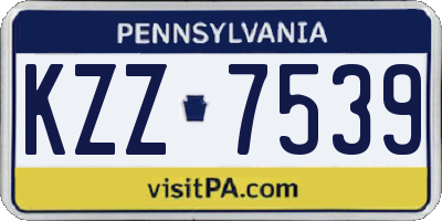 PA license plate KZZ7539