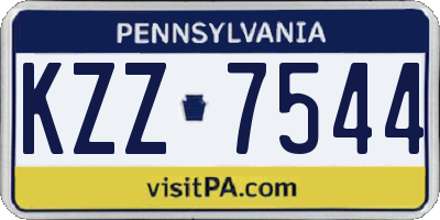 PA license plate KZZ7544