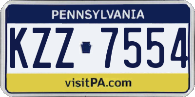PA license plate KZZ7554