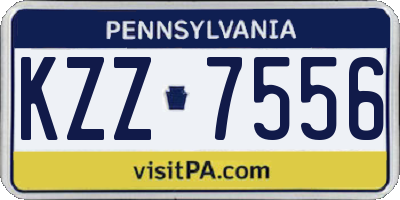 PA license plate KZZ7556