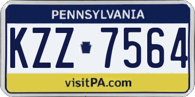 PA license plate KZZ7564