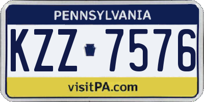 PA license plate KZZ7576