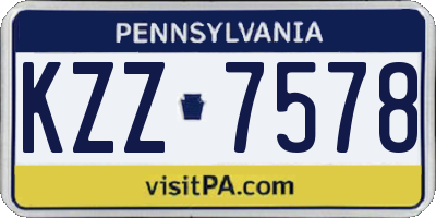 PA license plate KZZ7578