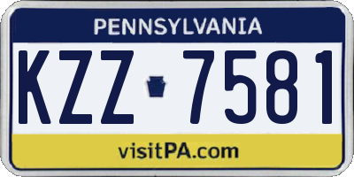 PA license plate KZZ7581
