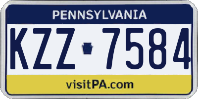 PA license plate KZZ7584