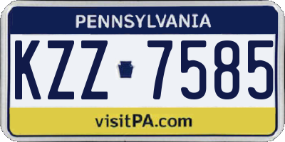 PA license plate KZZ7585