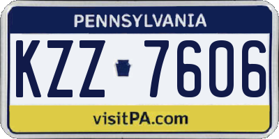 PA license plate KZZ7606