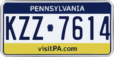 PA license plate KZZ7614