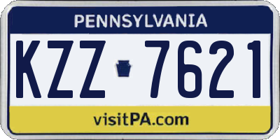 PA license plate KZZ7621