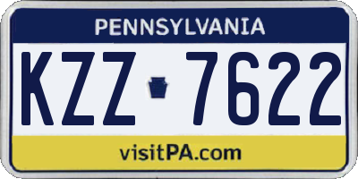 PA license plate KZZ7622