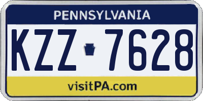 PA license plate KZZ7628