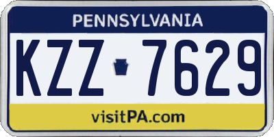 PA license plate KZZ7629
