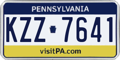 PA license plate KZZ7641