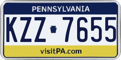 PA license plate KZZ7655