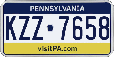 PA license plate KZZ7658