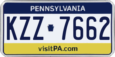 PA license plate KZZ7662
