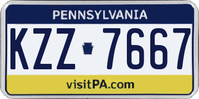 PA license plate KZZ7667