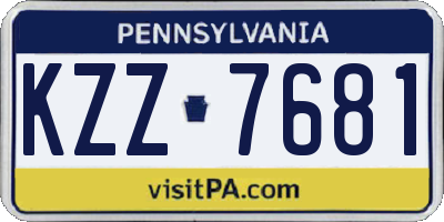 PA license plate KZZ7681