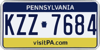 PA license plate KZZ7684