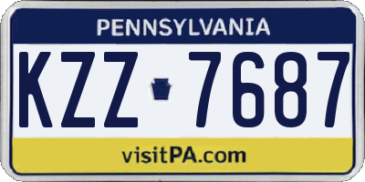 PA license plate KZZ7687