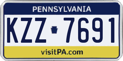 PA license plate KZZ7691