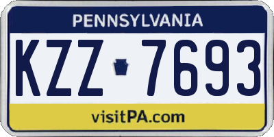 PA license plate KZZ7693