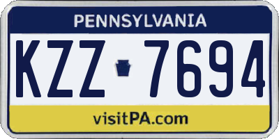 PA license plate KZZ7694