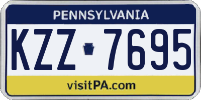 PA license plate KZZ7695