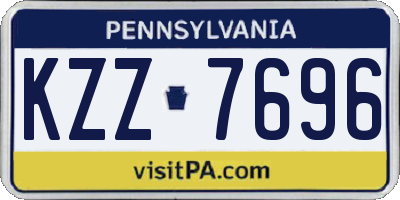 PA license plate KZZ7696